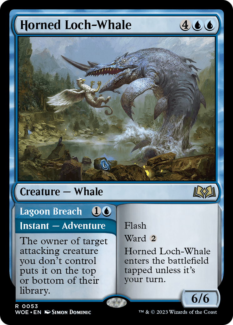 Horned Loch-Whale // Lagoon Breach [Wilds of Eldraine] | The Gaming Verse