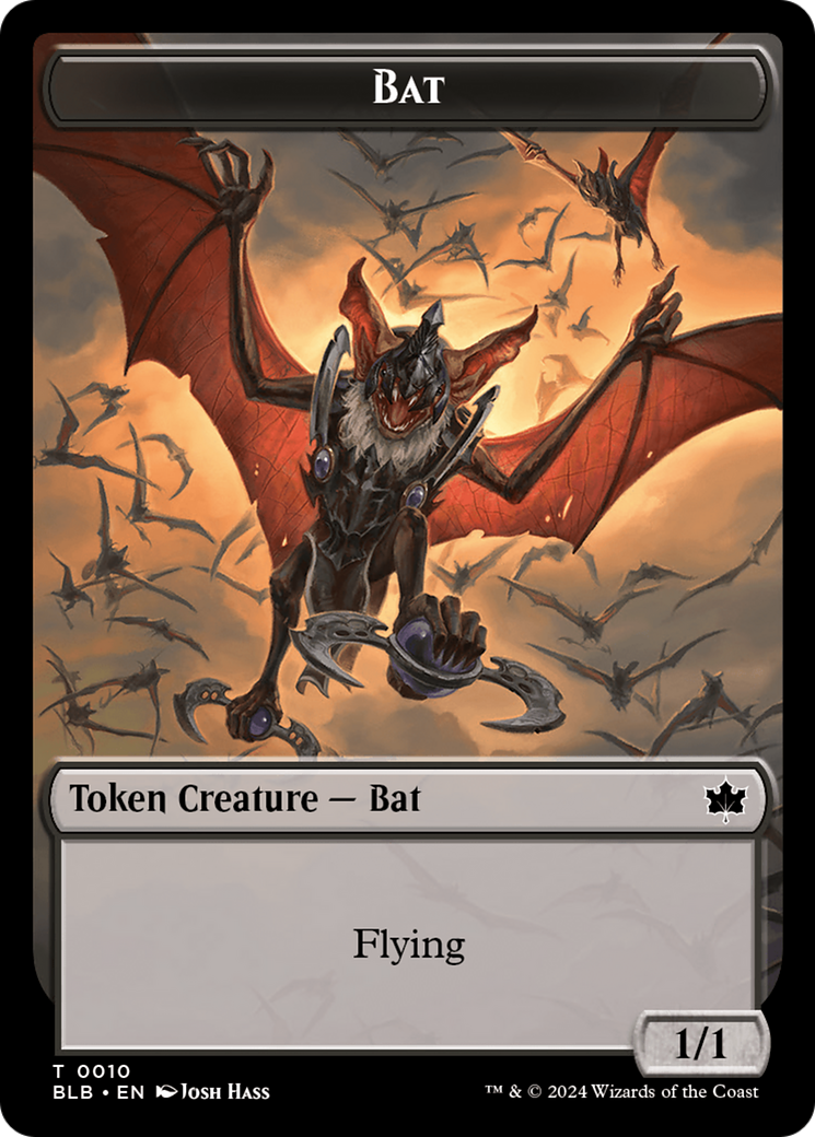 Bat // Warren Warleader Double-Sided Token [Bloomburrow Tokens] | The Gaming Verse