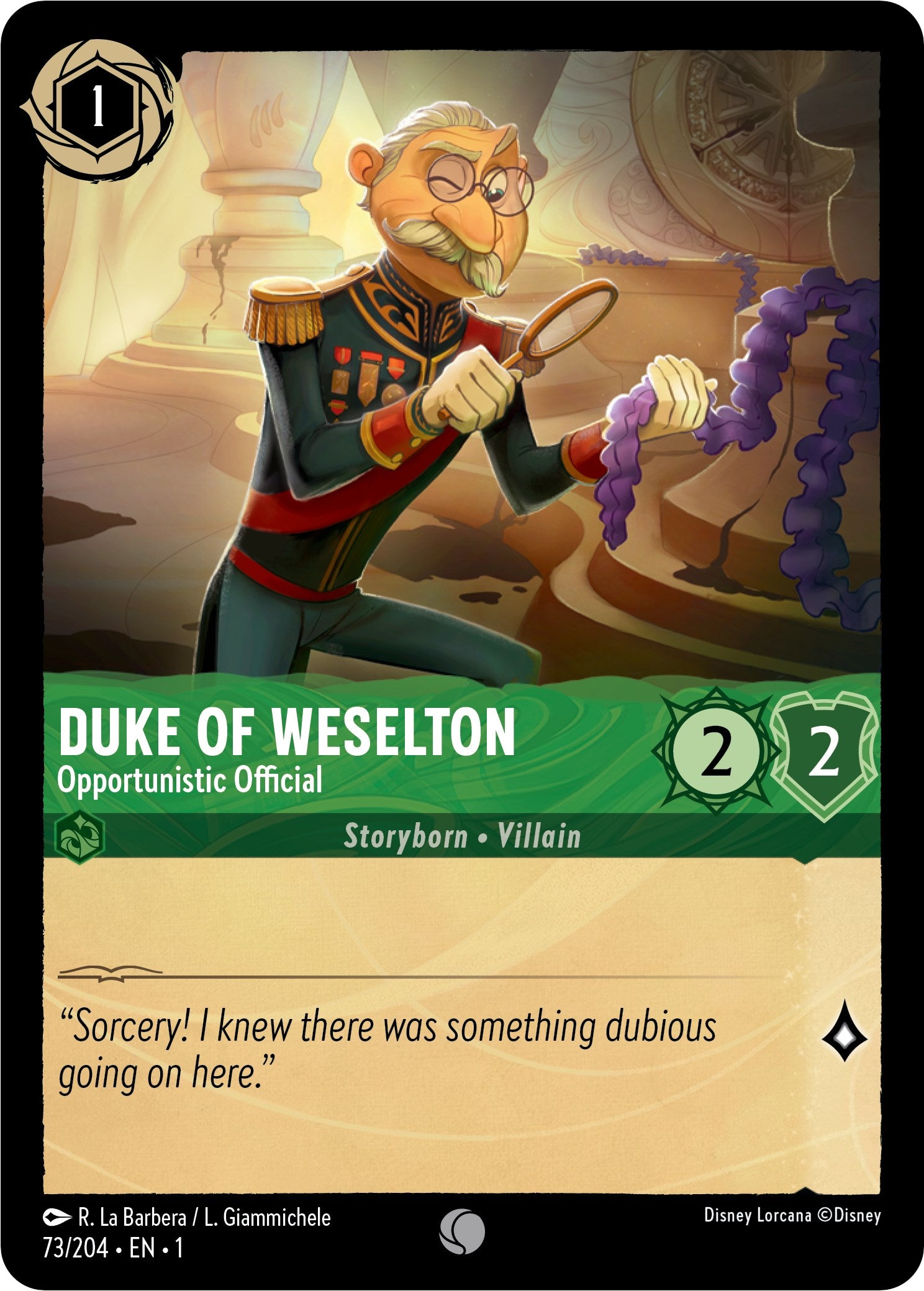 Duke of Weselton - Opportunistic Official (73/204) [The First Chapter] | The Gaming Verse