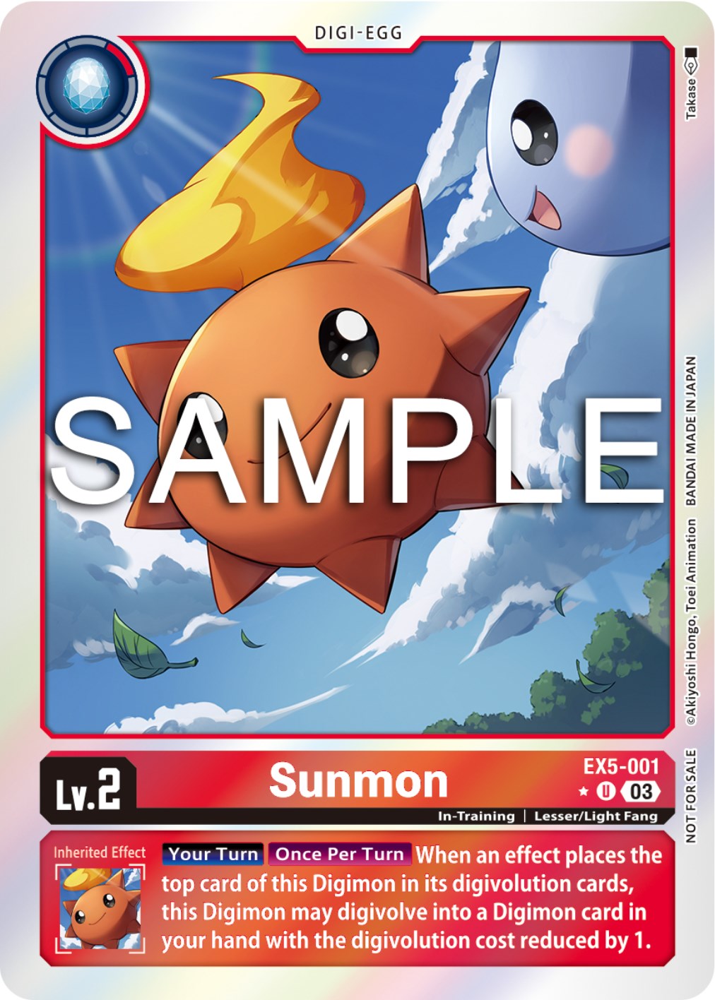 Sunmon [EX5-001] (Animal Colosseum Box Promotion Pack) [Animal Colosseum] | The Gaming Verse