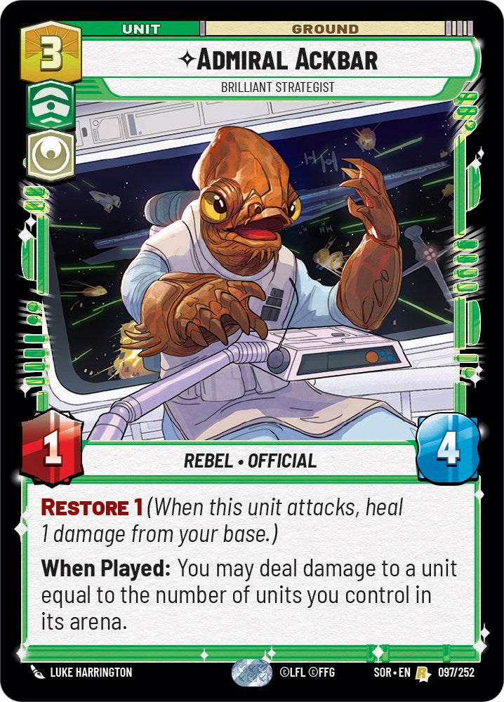 Admiral Ackbar - Brilliant Strategist (097/252) [Spark of Rebellion] | The Gaming Verse