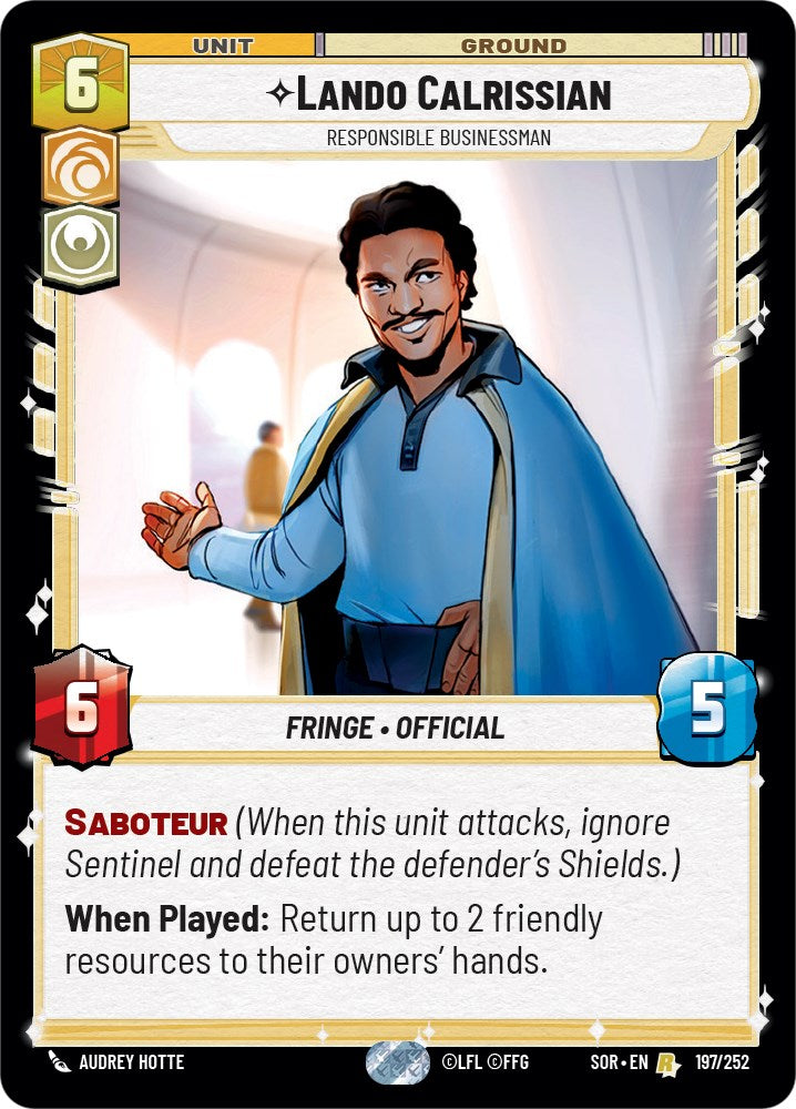 Lando Calrissian - Responsible Businessman (197/252) [Spark of Rebellion] | The Gaming Verse