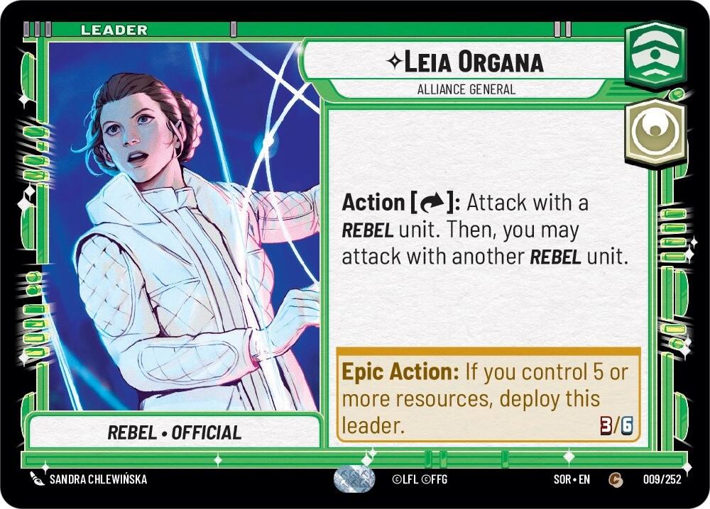 Leia Organa - Alliance General (009/252) [Spark of Rebellion] | The Gaming Verse