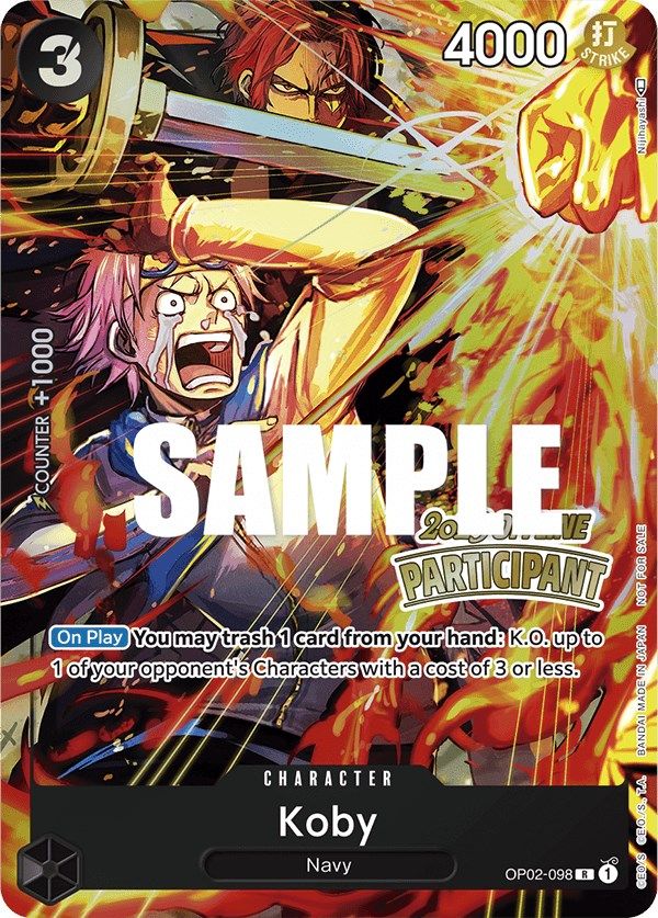 Koby (Offline Regional 2023) [Participant] [One Piece Promotion Cards] | The Gaming Verse