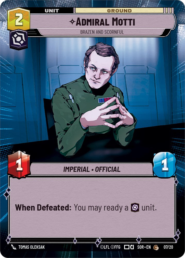 Admiral Motti - Brazen and Scornful (Hyperspace) (Weekly Play Promo) (7/20) [Spark of Rebellion Promos] | The Gaming Verse