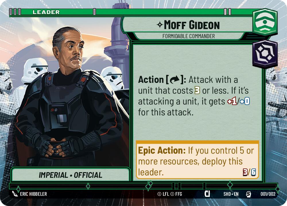 Moff Gideon - Formidable Commander (Hyperspace) (Prerelease Promos) (001/002) [Shadows of the Galaxy Promos] | The Gaming Verse