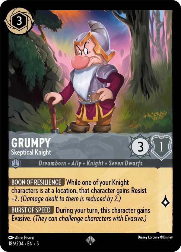 Grumpy - Skeptical Knight (186/204) [Shimmering Skies] | The Gaming Verse