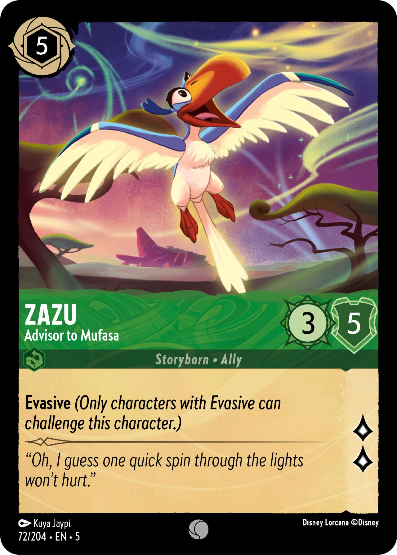 Zazu - Advisor to Mufasa (72/204) [Shimmering Skies] | The Gaming Verse