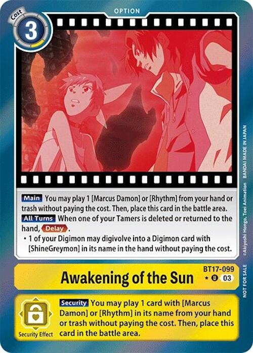 Awakening of the Sun [BT17-099] (Secret Crisis: Movie Memorial Pack) [Secret Crisis] | The Gaming Verse