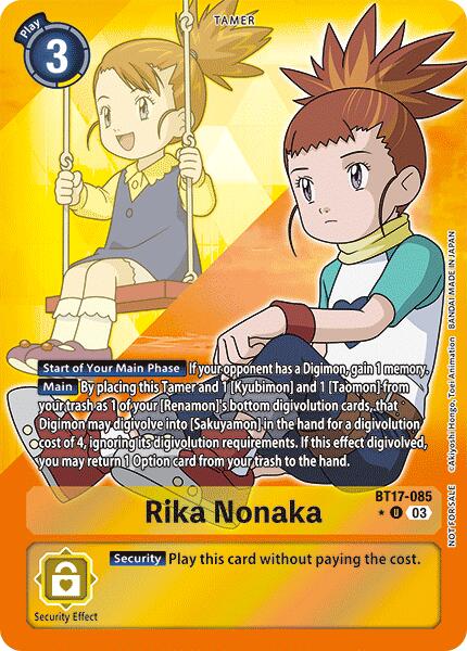 Rika Nonaka [BT17-085] (Box Promotion Pack: Secret Crisis) [Secret Crisis] | The Gaming Verse