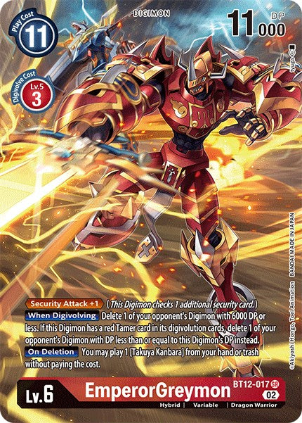 EmperorGreymon [BT12-017] (Alternate Art) [Across Time] | The Gaming Verse