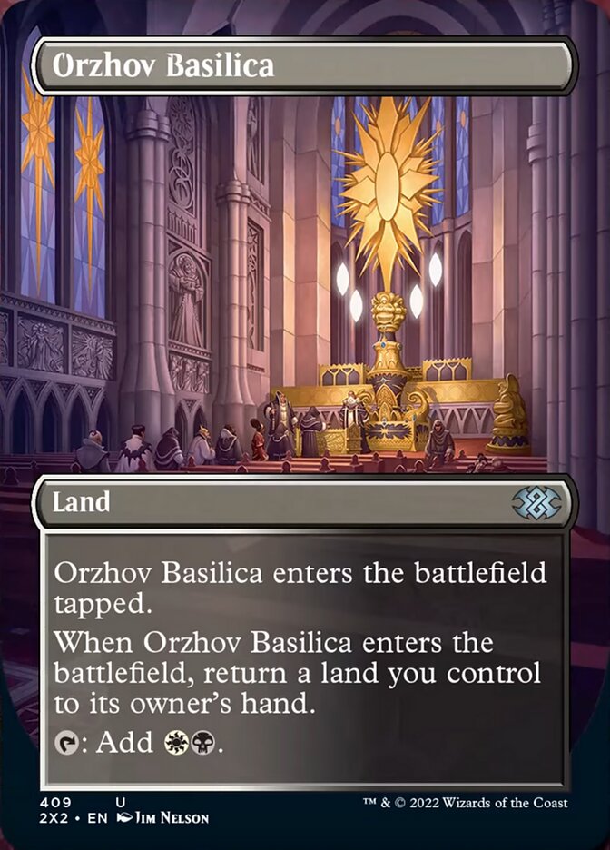 Orzhov Basilica (Borderless Alternate Art) [Double Masters 2022] | The Gaming Verse