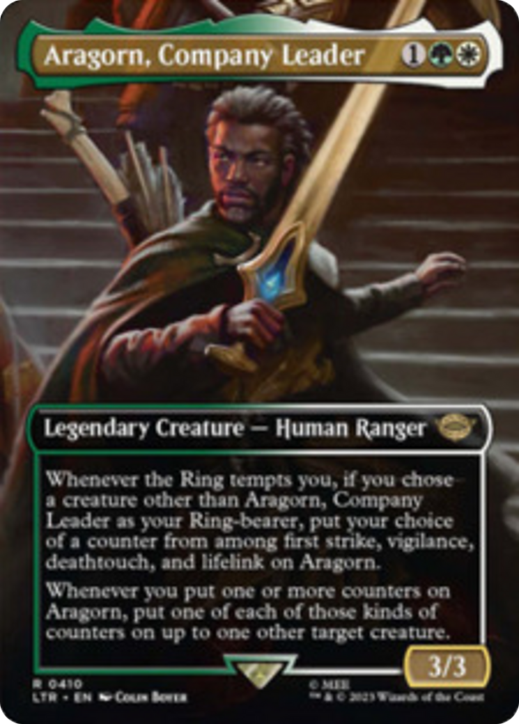 Aragorn, Company Leader (Borderless Alternate Art) [The Lord of the Rings: Tales of Middle-Earth] | The Gaming Verse