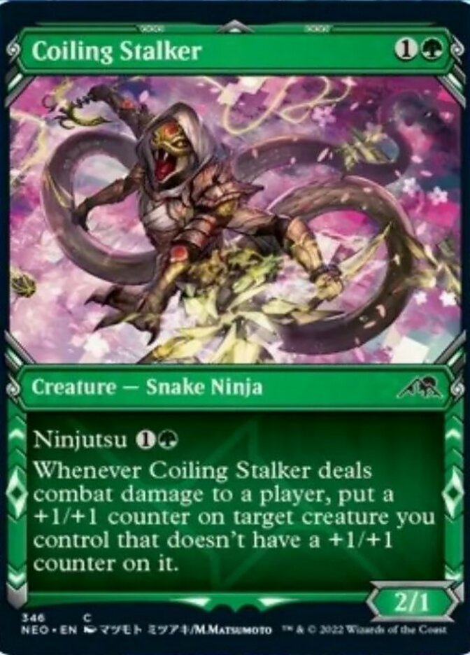 Coiling Stalker (Showcase Ninja) [Kamigawa: Neon Dynasty] | The Gaming Verse