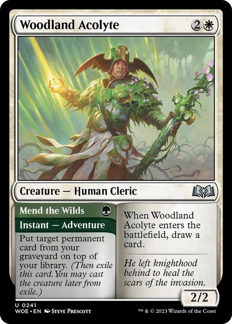 Woodland Acolyte // Mend the Wilds [Wilds of Eldraine] | The Gaming Verse