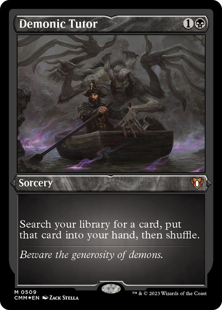 Demonic Tutor (Foil Etched) [Commander Masters] | The Gaming Verse