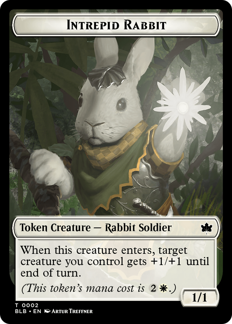 Wall // Intrepid Rabbit Double-Sided Token [Bloomburrow Tokens] | The Gaming Verse