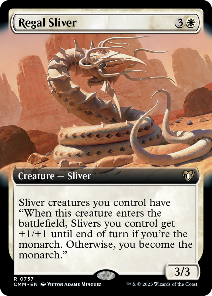 Regal Sliver (Extended Art) [Commander Masters] | The Gaming Verse