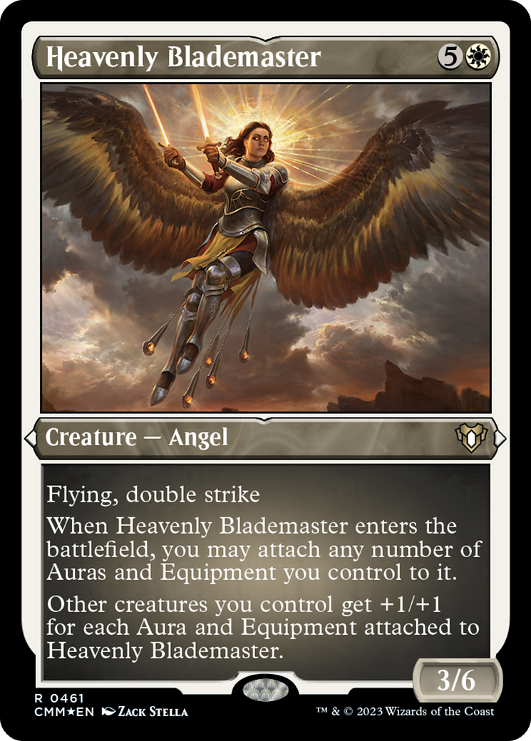 Heavenly Blademaster (Foil Etched) [Commander Masters] | The Gaming Verse