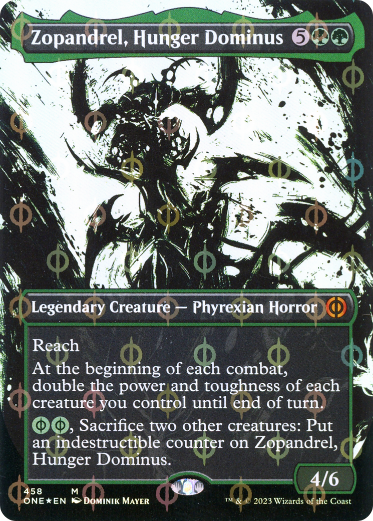 Zopandrel, Hunger Dominus (Borderless Ichor Step-and-Compleat Foil) [Phyrexia: All Will Be One] | The Gaming Verse