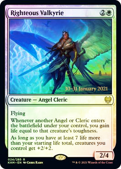 Righteous Valkyrie  [Kaldheim Prerelease Promos] | The Gaming Verse