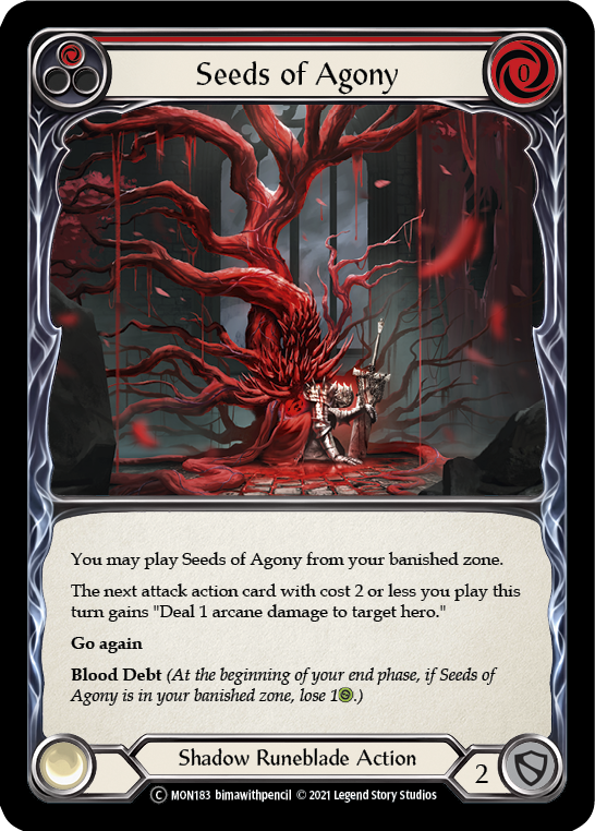 Seeds of Agony (Red) (Rainbow Foil) [U-MON183-RF] Unlimited Rainbow Foil | The Gaming Verse