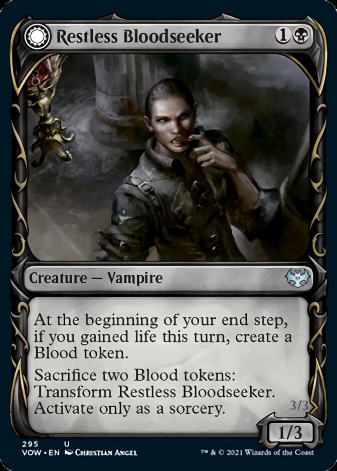 Restless Bloodseeker // Bloodsoaked Reveler (Showcase Fang Frame) [Innistrad: Crimson Vow] | The Gaming Verse