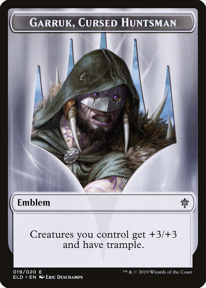 Garruk, Cursed Huntsman Emblem [Throne of Eldraine Tokens] | The Gaming Verse