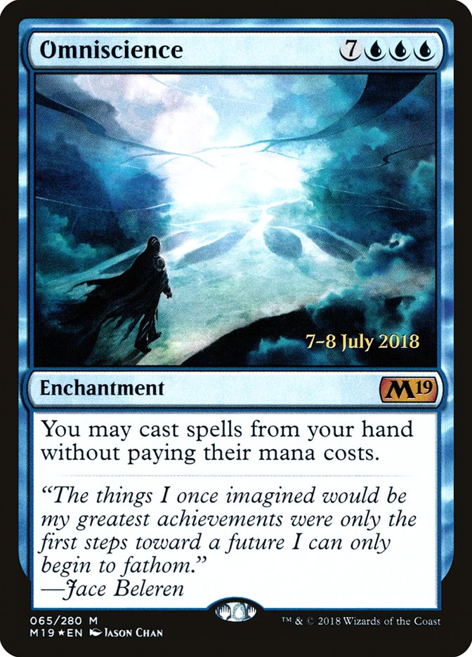 Omniscience  (Prerelease) [Core Set 2019 Prerelease Promos] | The Gaming Verse