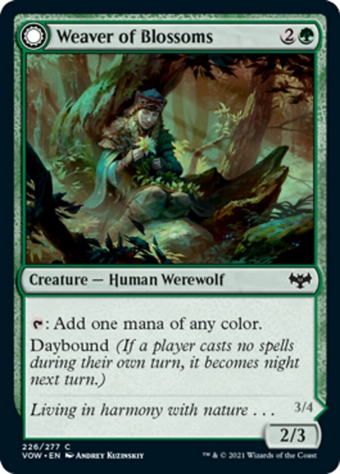 Weaver of Blossoms // Blossom-Clad Werewolf [Innistrad: Crimson Vow] | The Gaming Verse