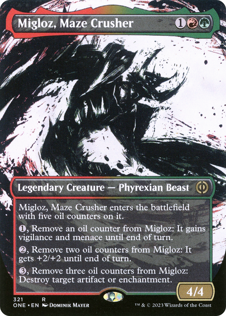 Migloz, Maze Crusher (Borderless Ichor) [Phyrexia: All Will Be One] | The Gaming Verse