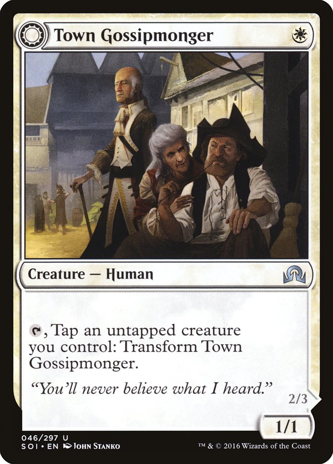 Town Gossipmonger // Incited Rabble [Shadows over Innistrad] | The Gaming Verse