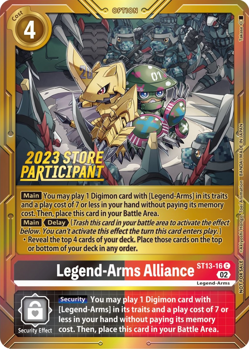 Legend-Arms Alliance [ST13-16] (2023 Store Participant) [Starter Deck: Ragnaloardmon Promos] | The Gaming Verse