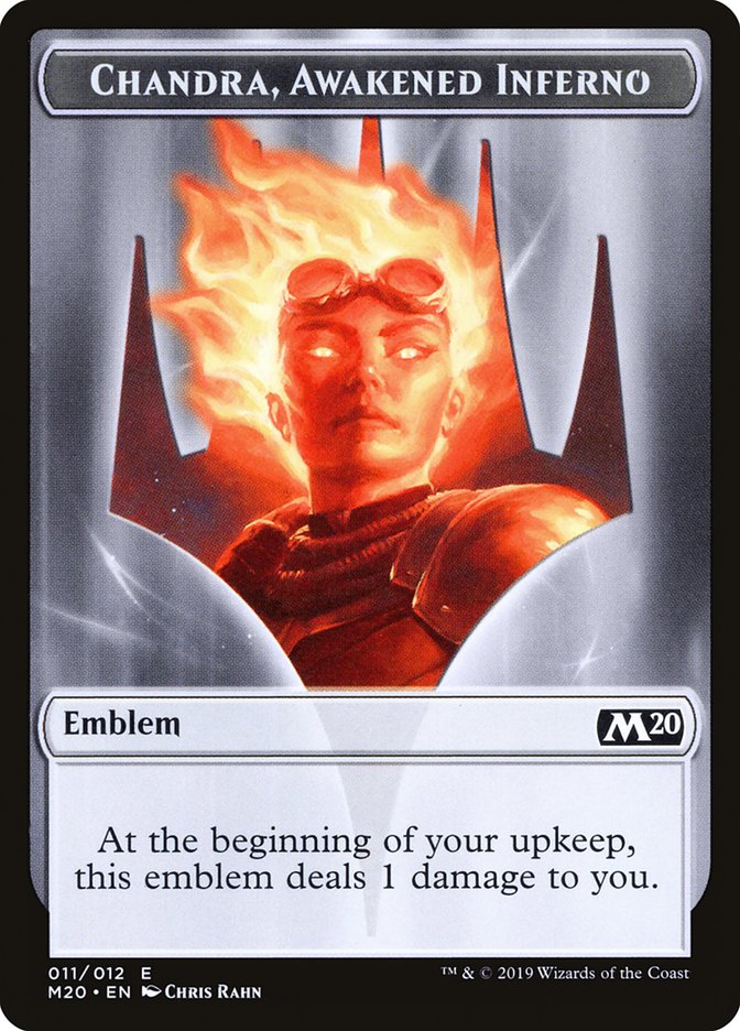 Emblem - Chandra, Awakened Inferno [Core Set 2020 Tokens] | The Gaming Verse