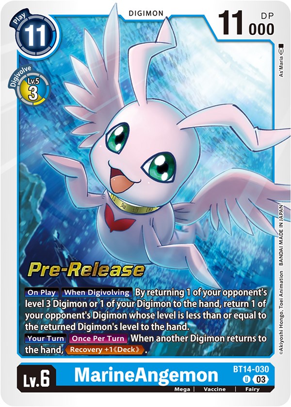 MarineAngemon [BT14-030] [Blast Ace Pre-Release Cards] | The Gaming Verse