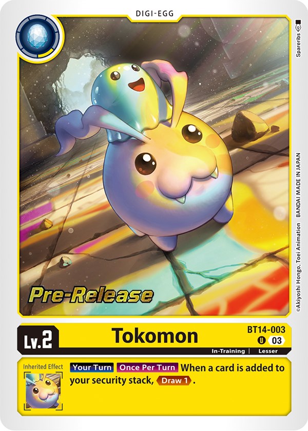 Tokomon [BT14-003] [Blast Ace Pre-Release Cards] | The Gaming Verse