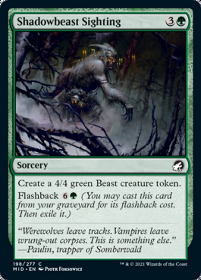 Shadowbeast Sighting [Innistrad: Midnight Hunt] | The Gaming Verse