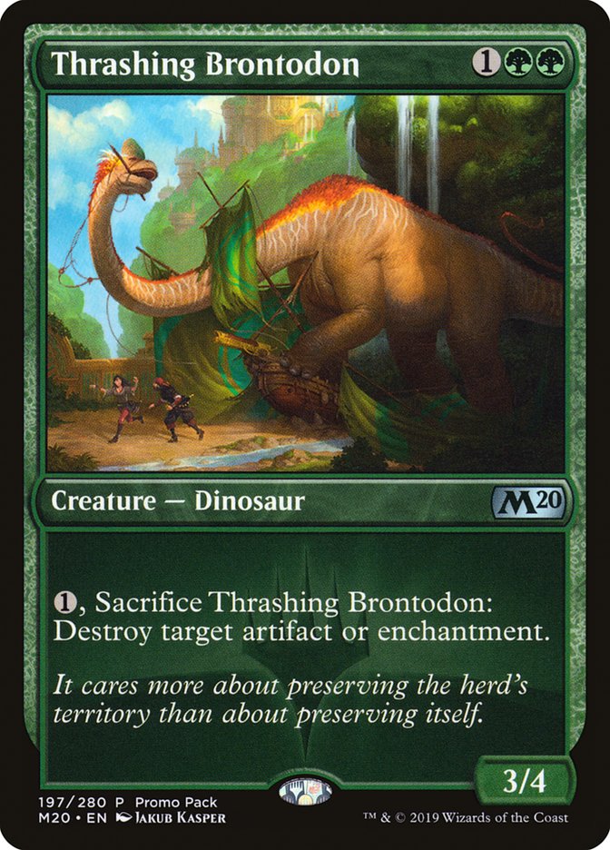 Thrashing Brontodon (Promo Pack) [Core Set 2020 Promos] | The Gaming Verse