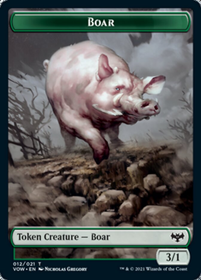 Boar Token [Innistrad: Crimson Vow Tokens] | The Gaming Verse