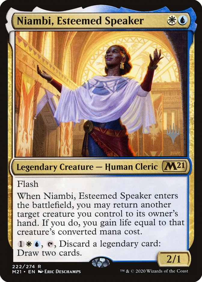 Niambi, Esteemed Speaker (Promo Pack) [Core Set 2021 Promos] | The Gaming Verse