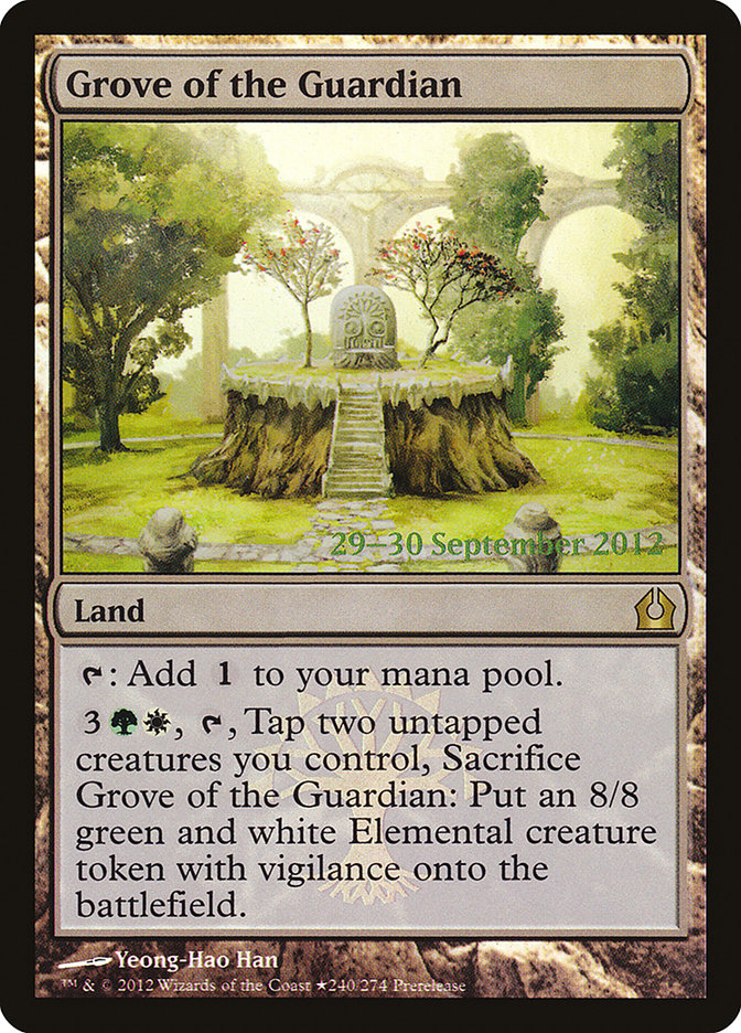 Grove of the Guardian (Prerelease) [Return to Ravnica Prerelease Promos] | The Gaming Verse