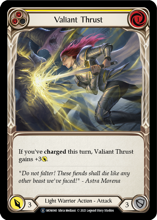 Valiant Thrust (Yellow) [U-MON040] Unlimited Normal | The Gaming Verse