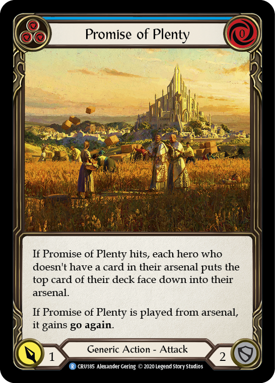 Promise of Plenty (Blue) [CRU185] 1st Edition Rainbow Foil | The Gaming Verse