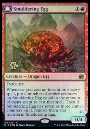 Smoldering Egg // Ashmouth Dragon [Innistrad: Midnight Hunt Prerelease Promos] | The Gaming Verse