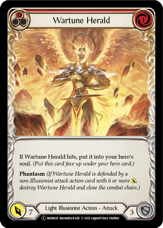 Wartune Herald (Red) (Rainbow Foil) [U-MON026-RF] Unlimited Rainbow Foil | The Gaming Verse