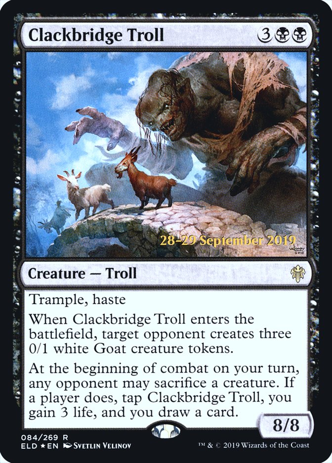 Clackbridge Troll  [Throne of Eldraine Prerelease Promos] | The Gaming Verse