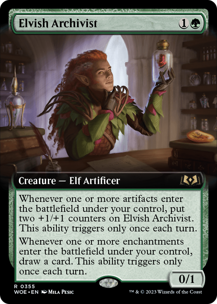 Elvish Archivist (Extended Art) [Wilds of Eldraine] | The Gaming Verse