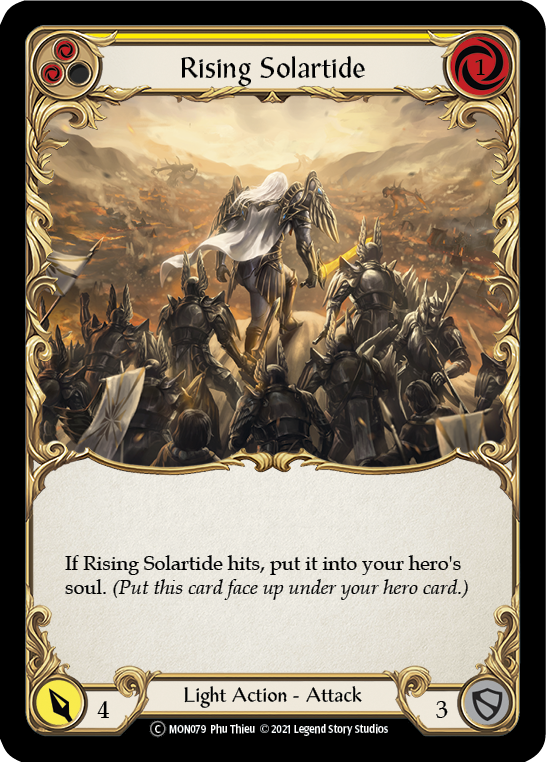 Rising Solartide (Yellow) [U-MON079-RF] Unlimited Rainbow Foil | The Gaming Verse