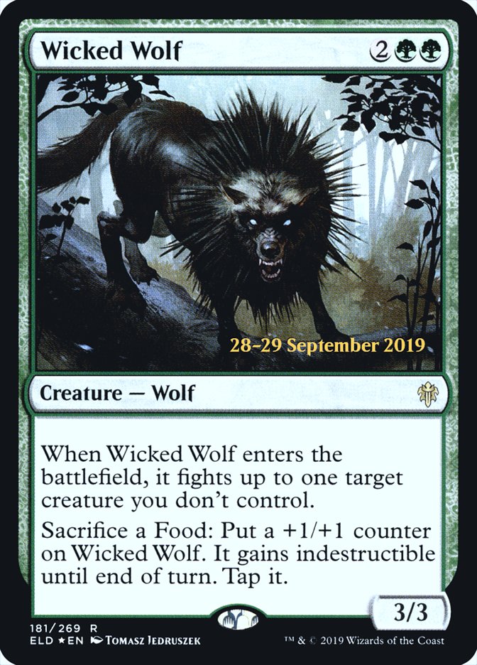 Wicked Wolf  [Throne of Eldraine Prerelease Promos] | The Gaming Verse