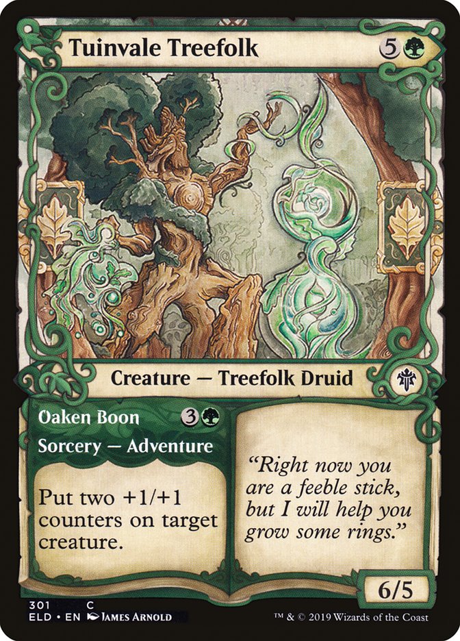 Tuinvale Treefolk // Oaken Boon (Showcase) [Throne of Eldraine] | The Gaming Verse